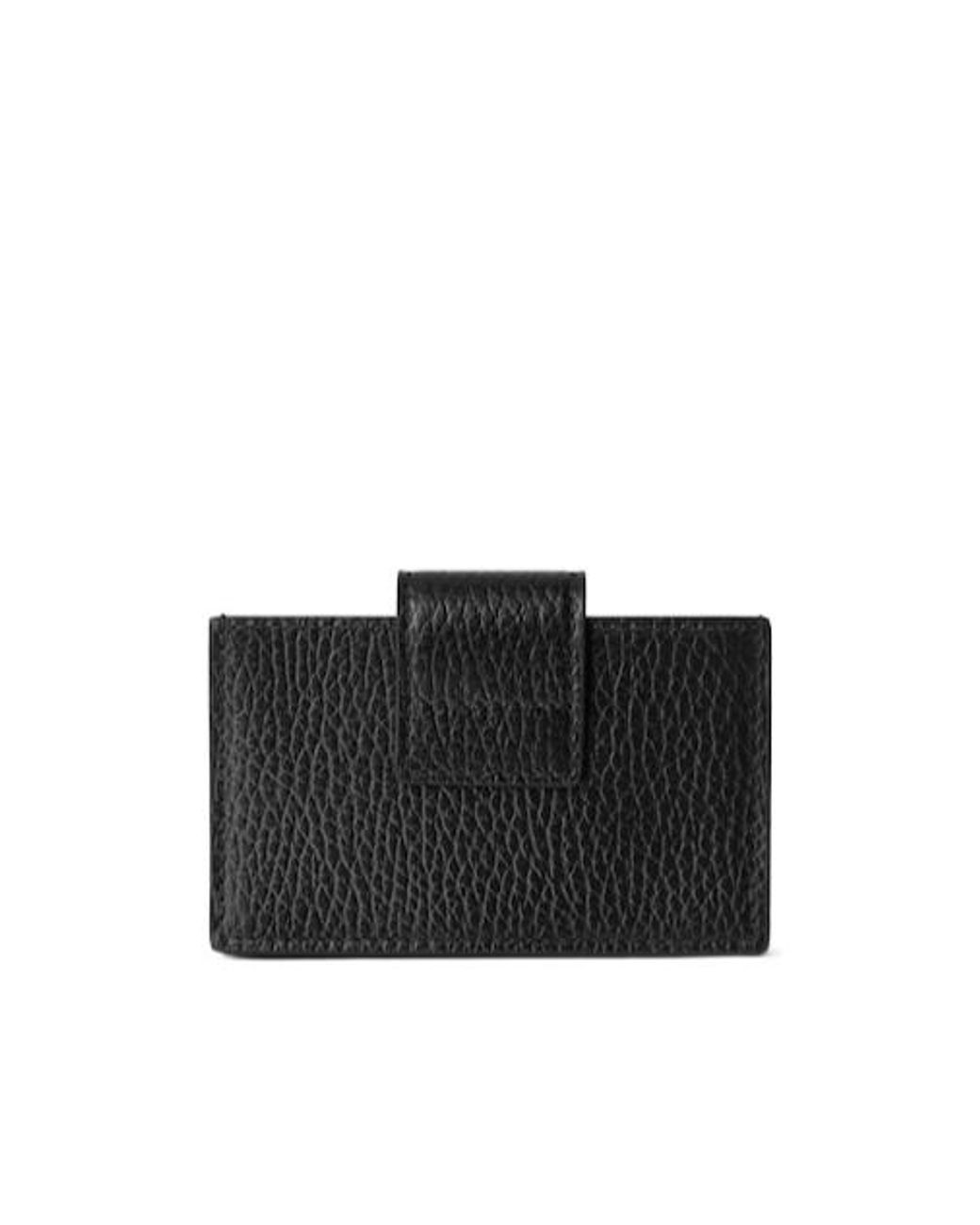 Gucci Black Gg Marmont Snap Button Card Case