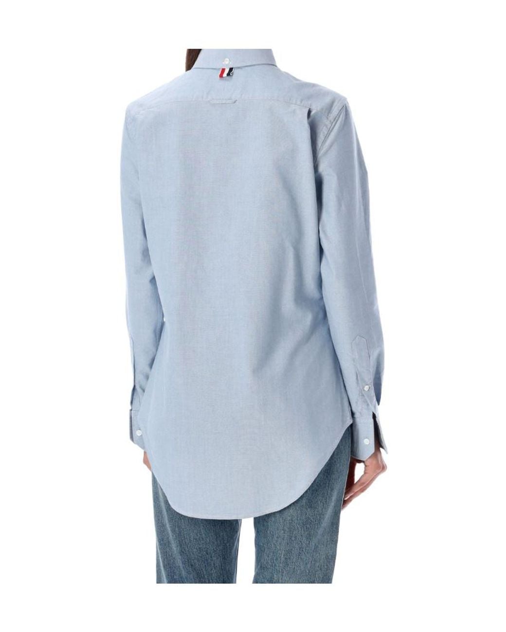 Thom Browne Blue Oxford Button-Up Shirt