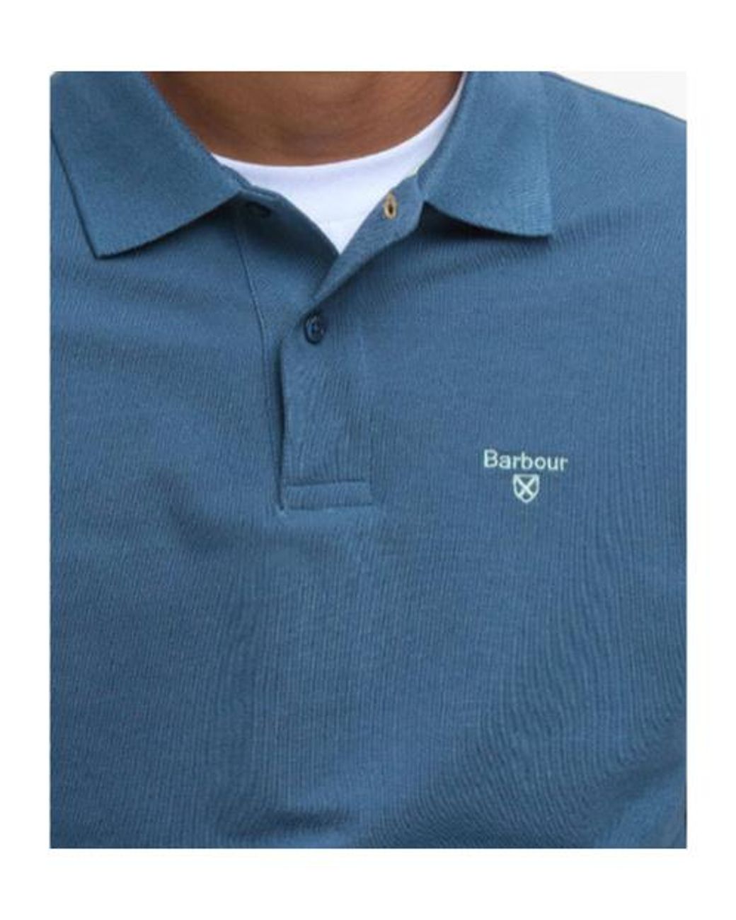 Barbour Blue Short-Sleeved Polo Shirt for men