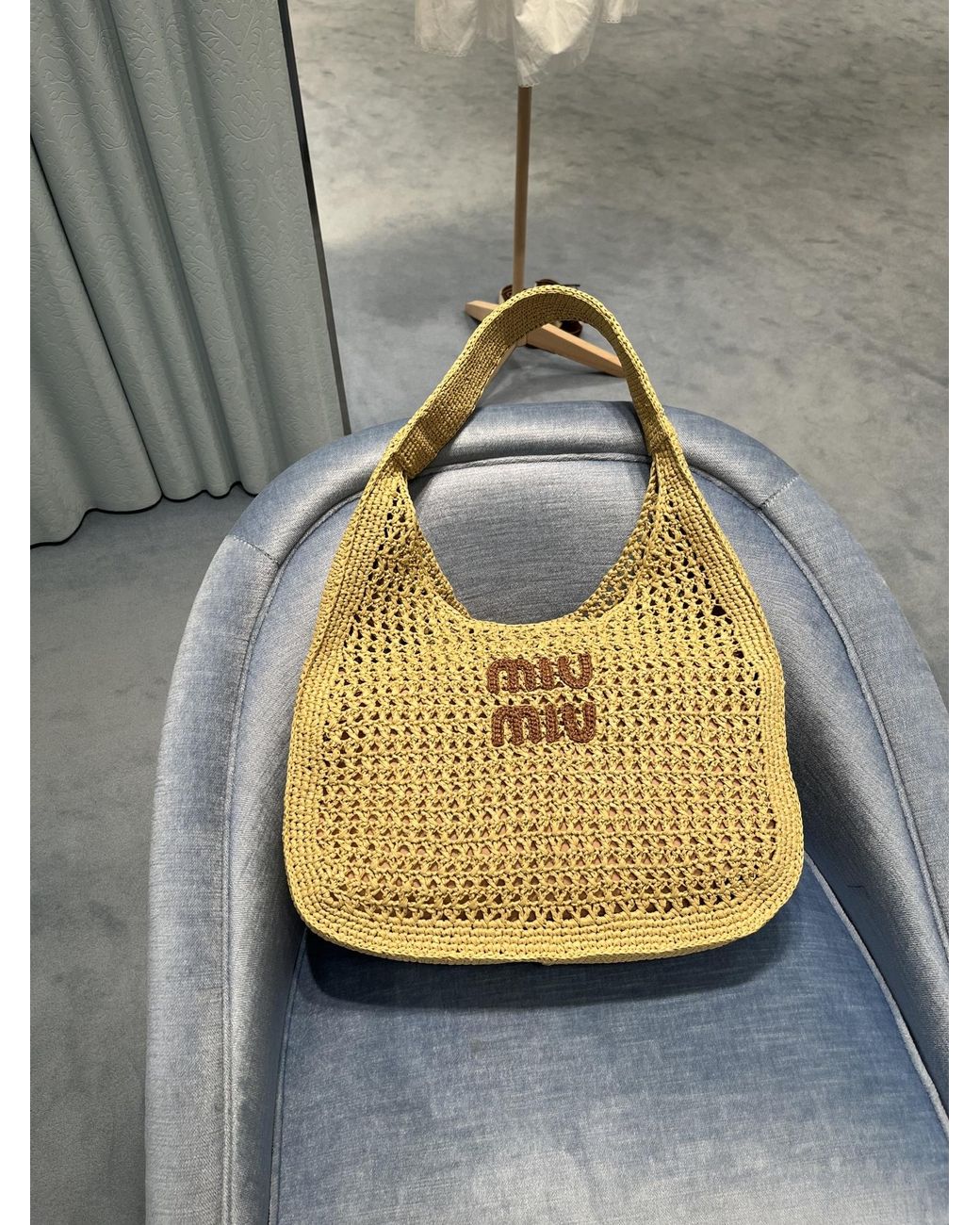 Miu Miu Metallic Logo Appliquéd Top Handle Bag