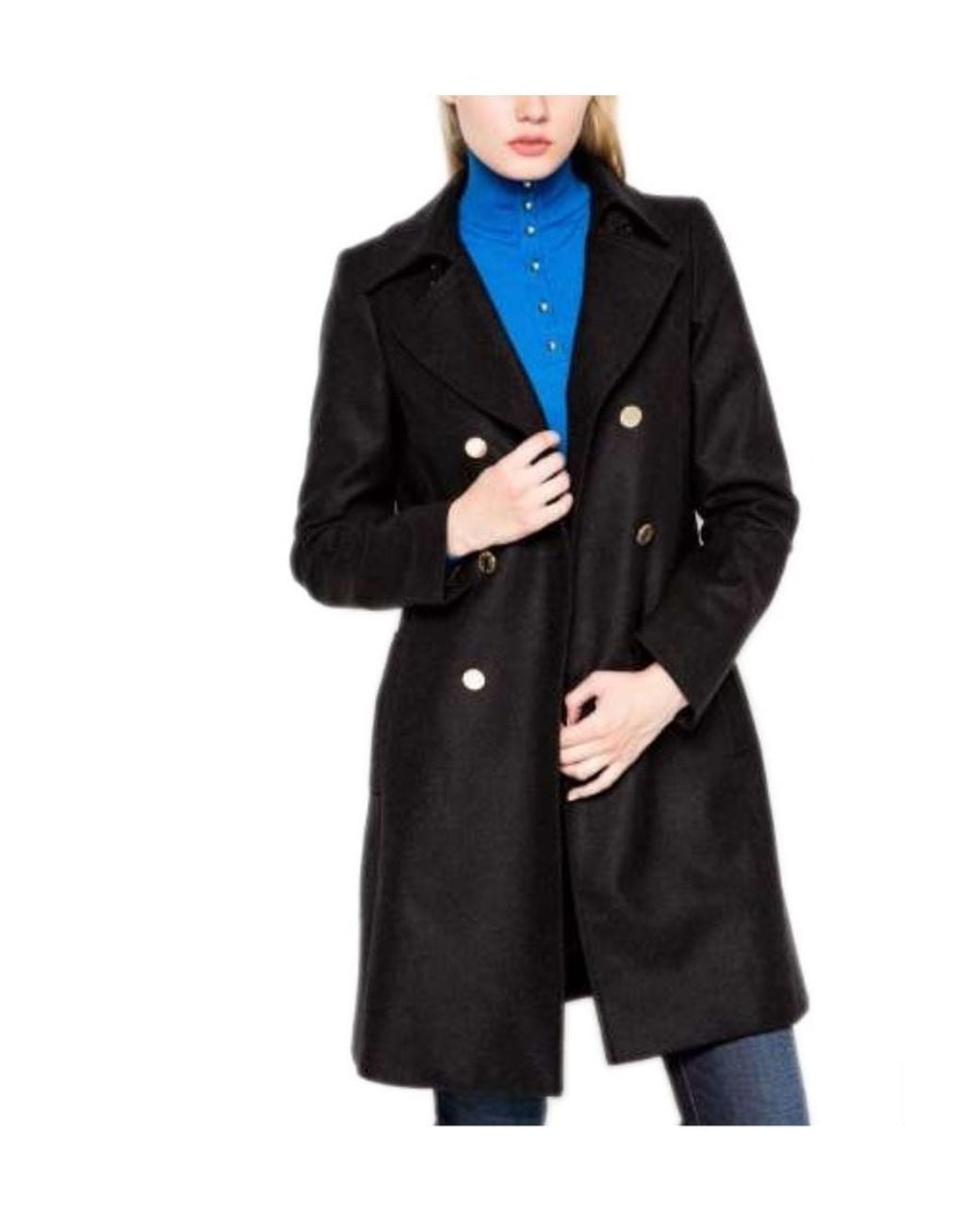 Armani Jeans Black Double-Breasted Trench Coat