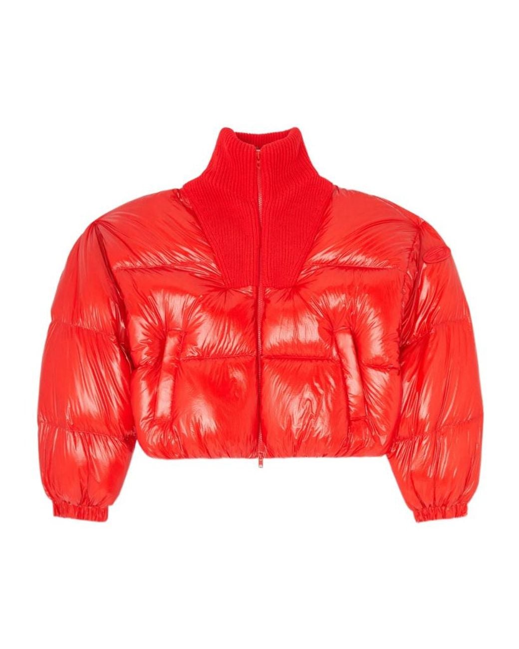 DIESEL Red Warrior Quilted Down Jacket