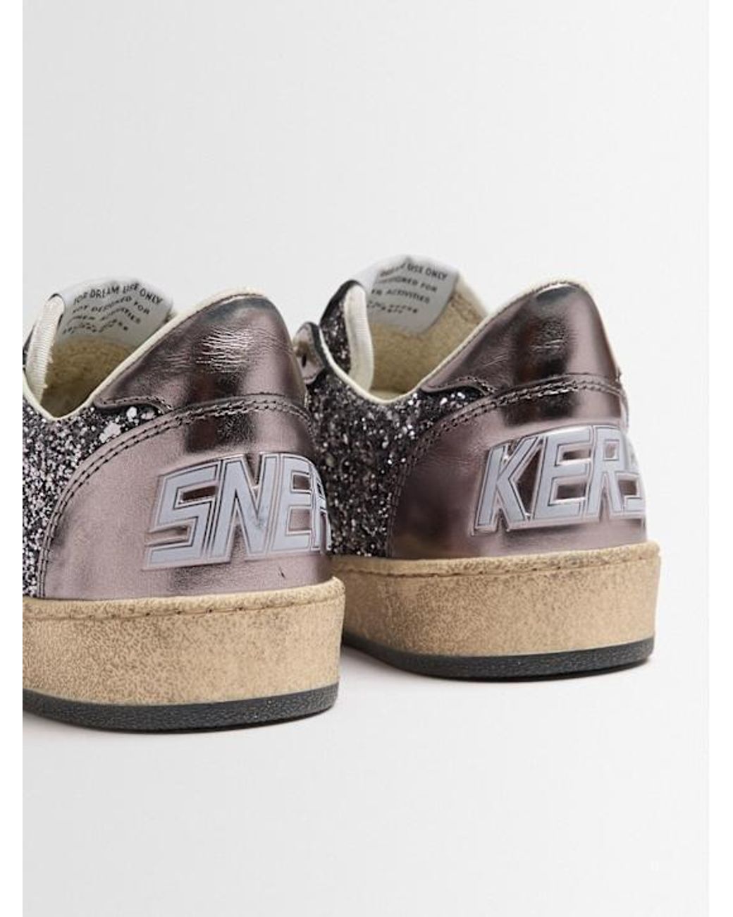 Golden Goose Deluxe Brand White Ballstar Glittered Sneakers