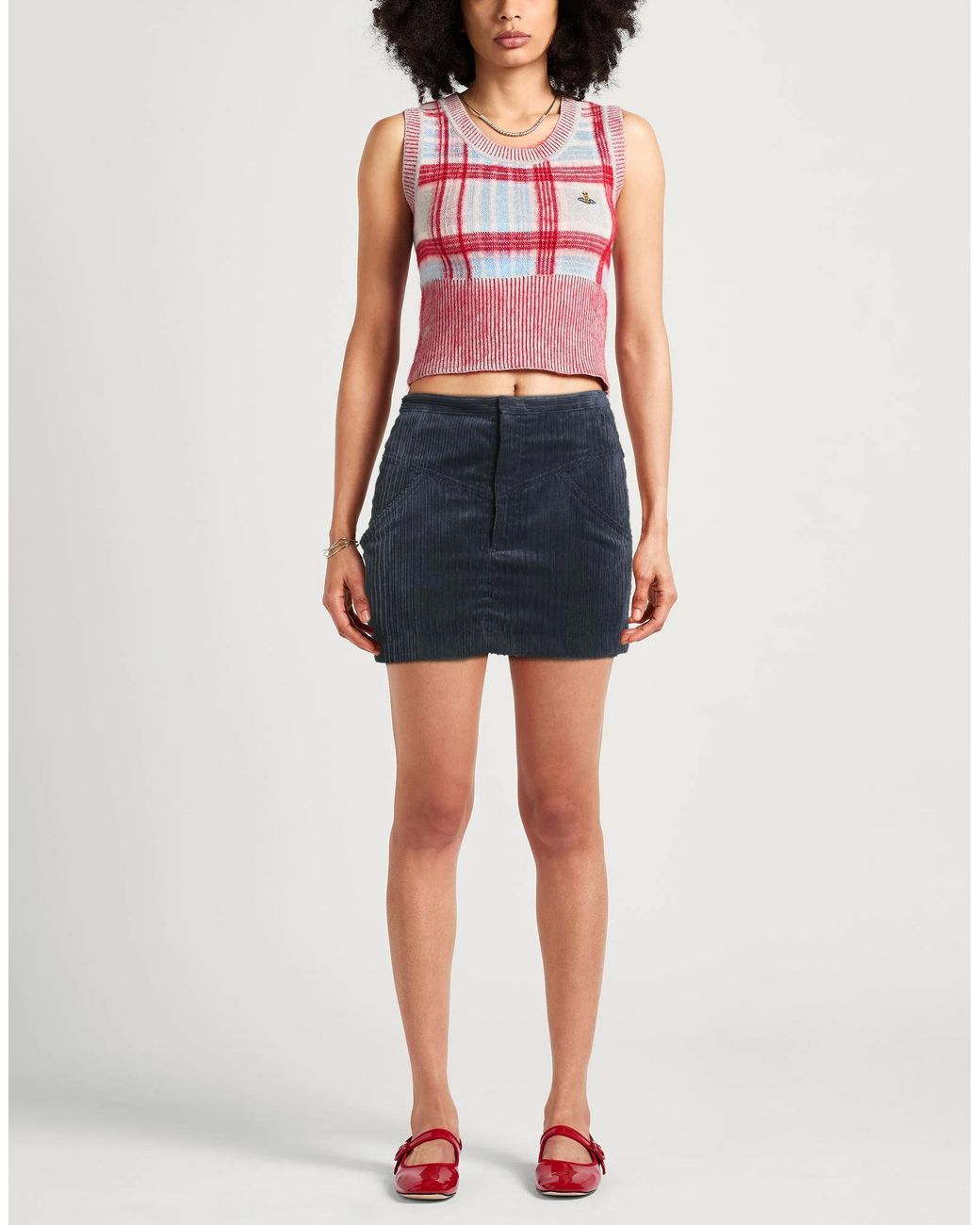 Isabel Marant Blue Minimalist Corduroy Straight Skirt