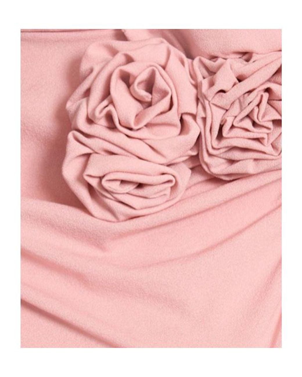 Magda Butrym Pink Silk Sheer Roses Detail Midi Dress
