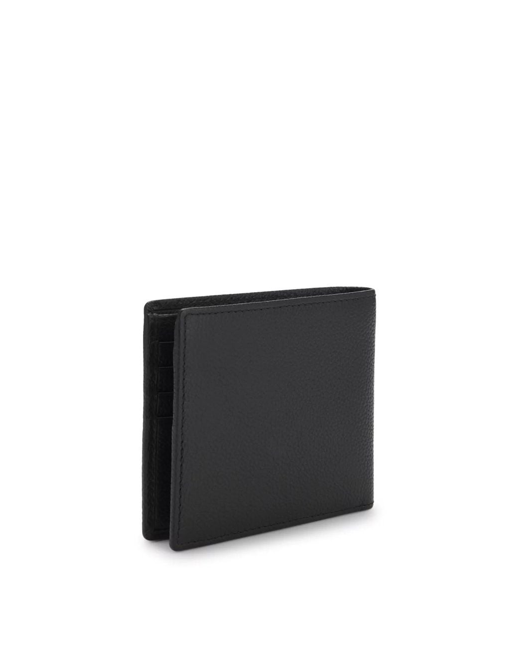 Boss Black Grained-Leather Wallet With Logo Trim for men