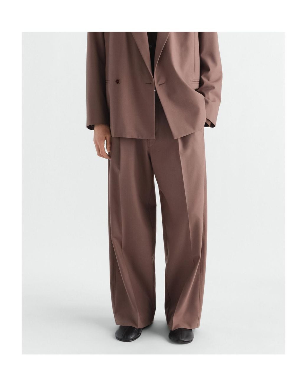 Lemaire Brown Pleated Wide Leg Pants for men