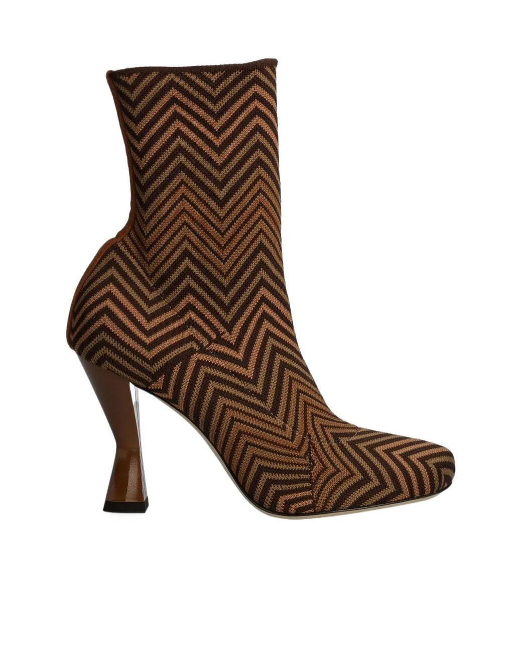Missoni Brown Zigzag-Pattern Boots