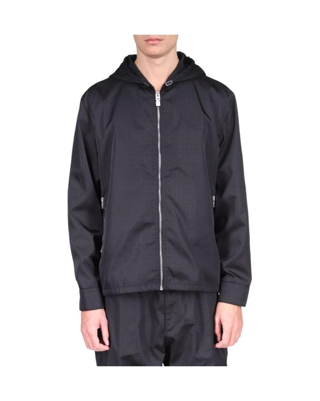 Givenchy Blue 4G Motif Hooded Jacket for men