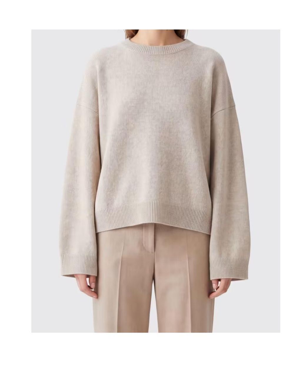 Loulou de Saison Natural Tristan Crewneck Knitted Sweater