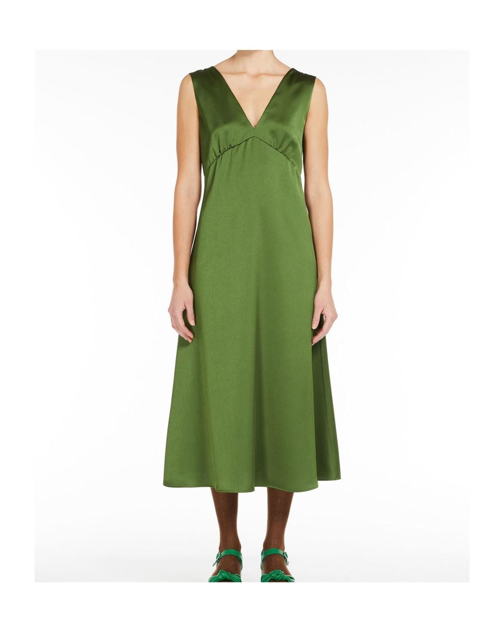 Weekend by Maxmara Green Trumpet Satin Dress