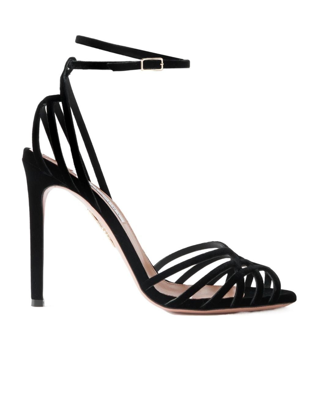 Aquazzura Black High-Heeled Sandals With Thin Straps