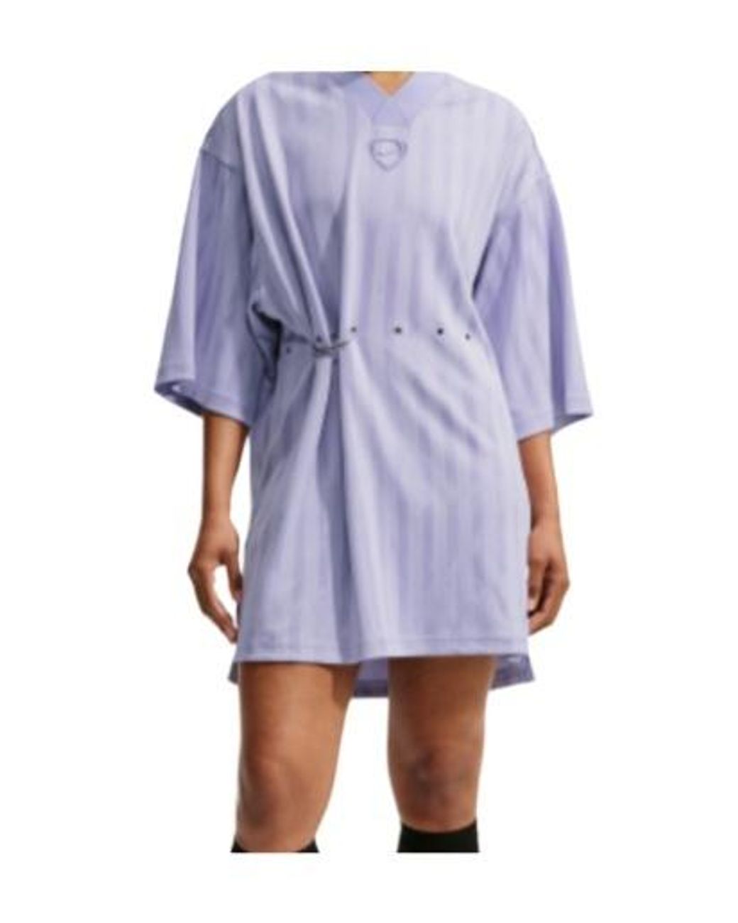 Nike Blue Runway Striped Jersey Mini Dress