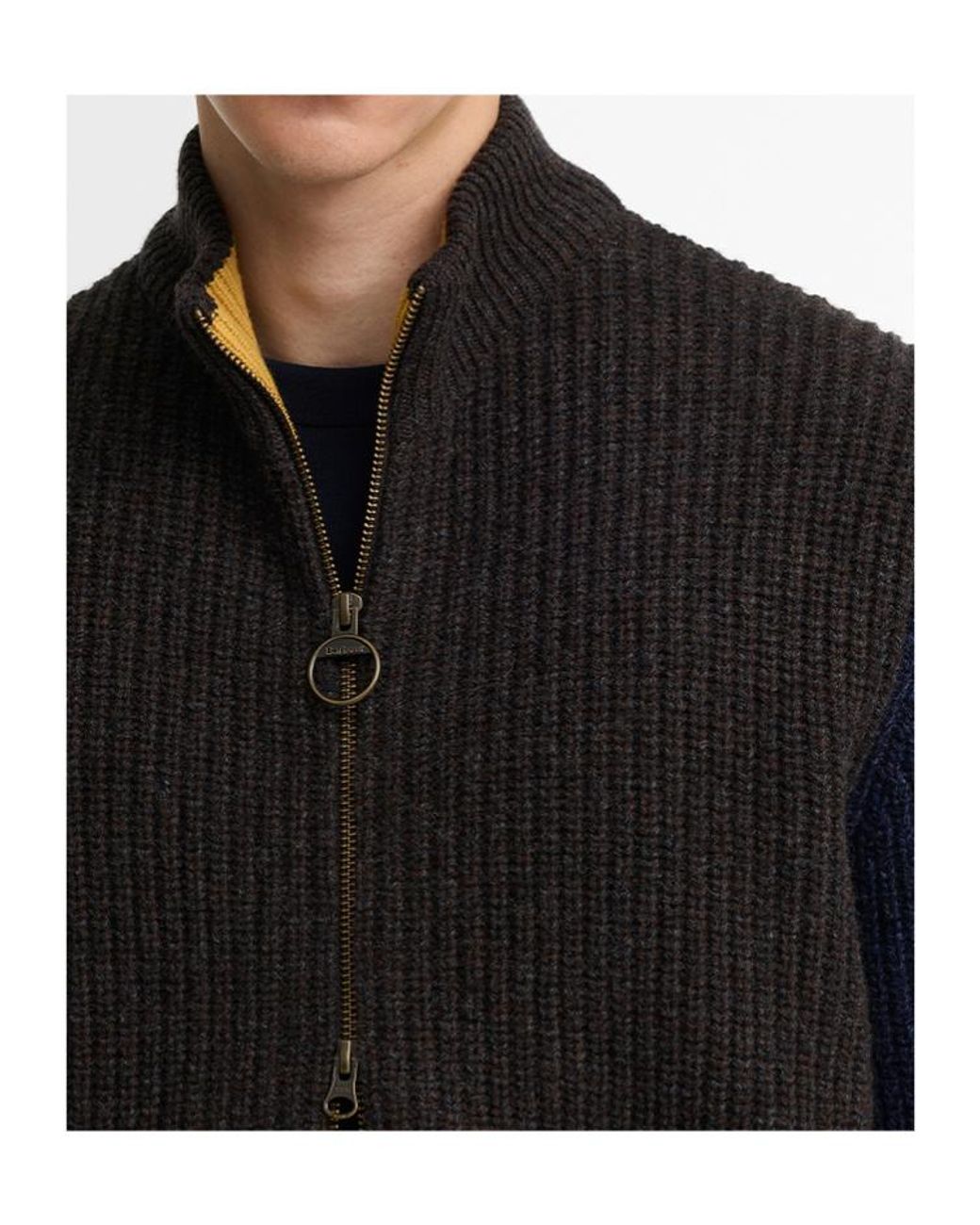 Barbour Black X Paul Smith Gamefair Cable-Knit Zip-Up Cardigan for men