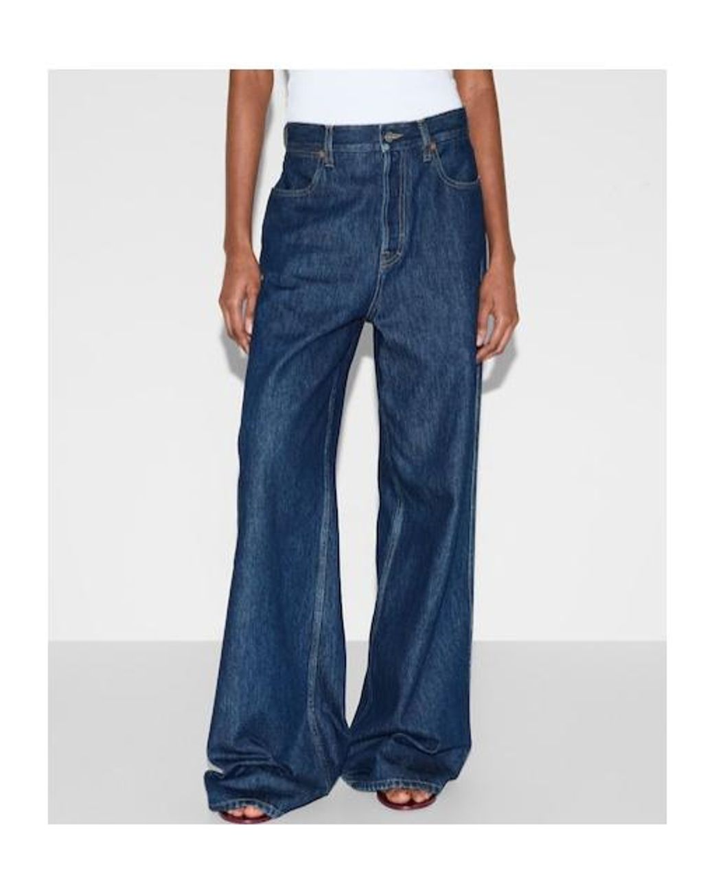 Gucci Blue Wide Leg Denim Pants