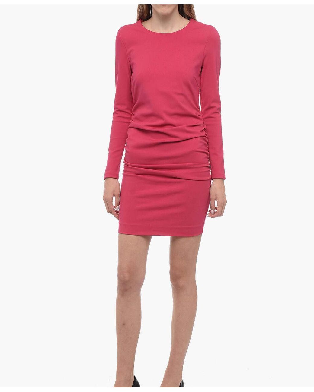 P.A.R.O.S.H. Red Mini Draped Dress