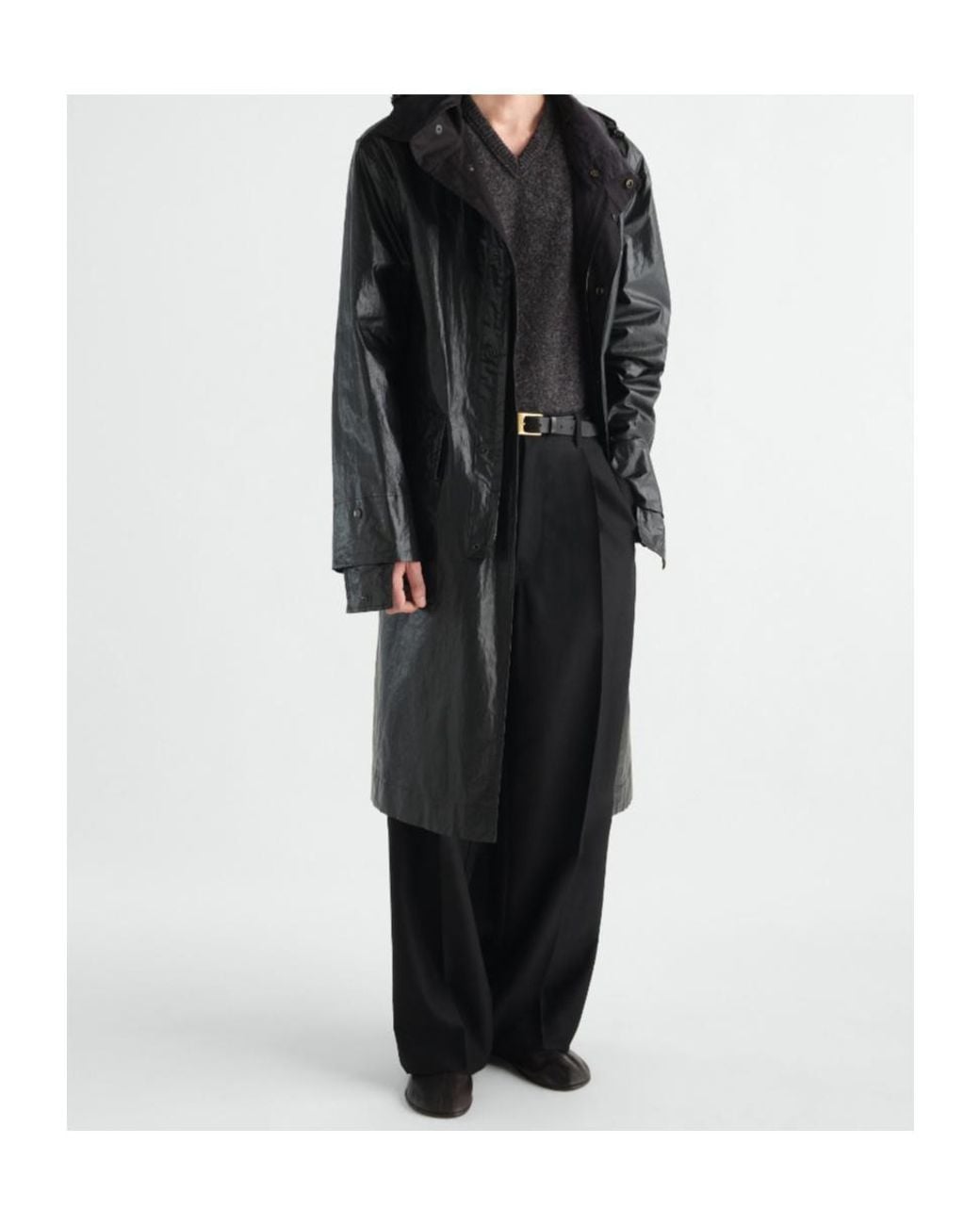 Lemaire Gray Long Raincoat for men