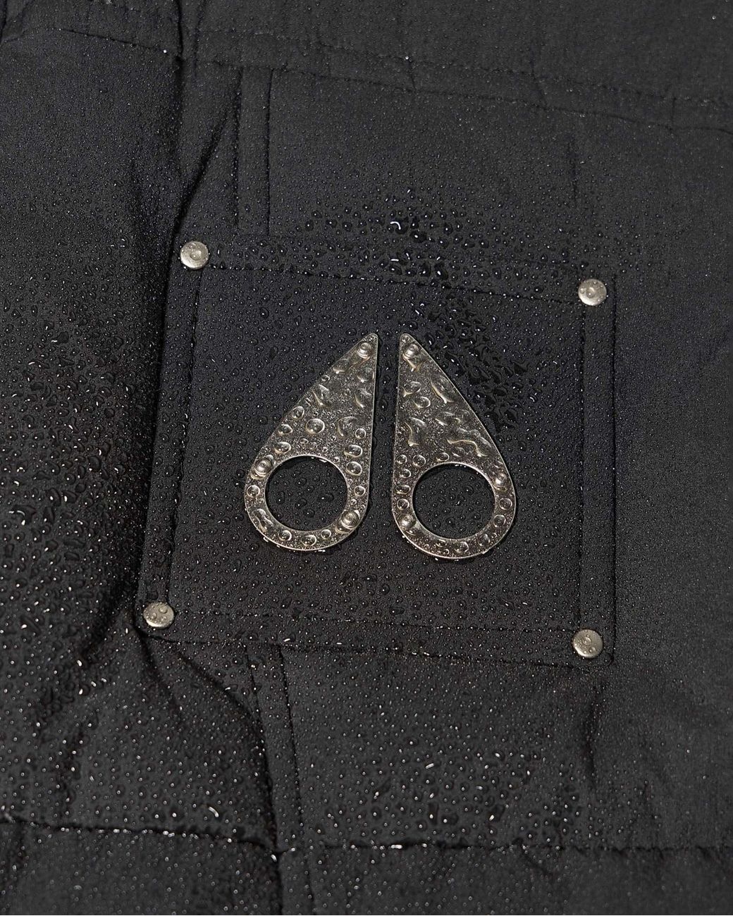 Moose Knuckles Blue Logo Patch Down Gilet for men