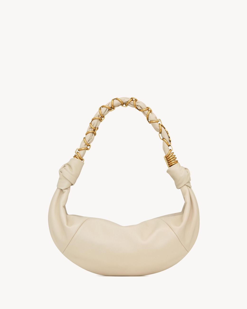 Saint Laurent White Amalia Small Hobo Shoulder Bag