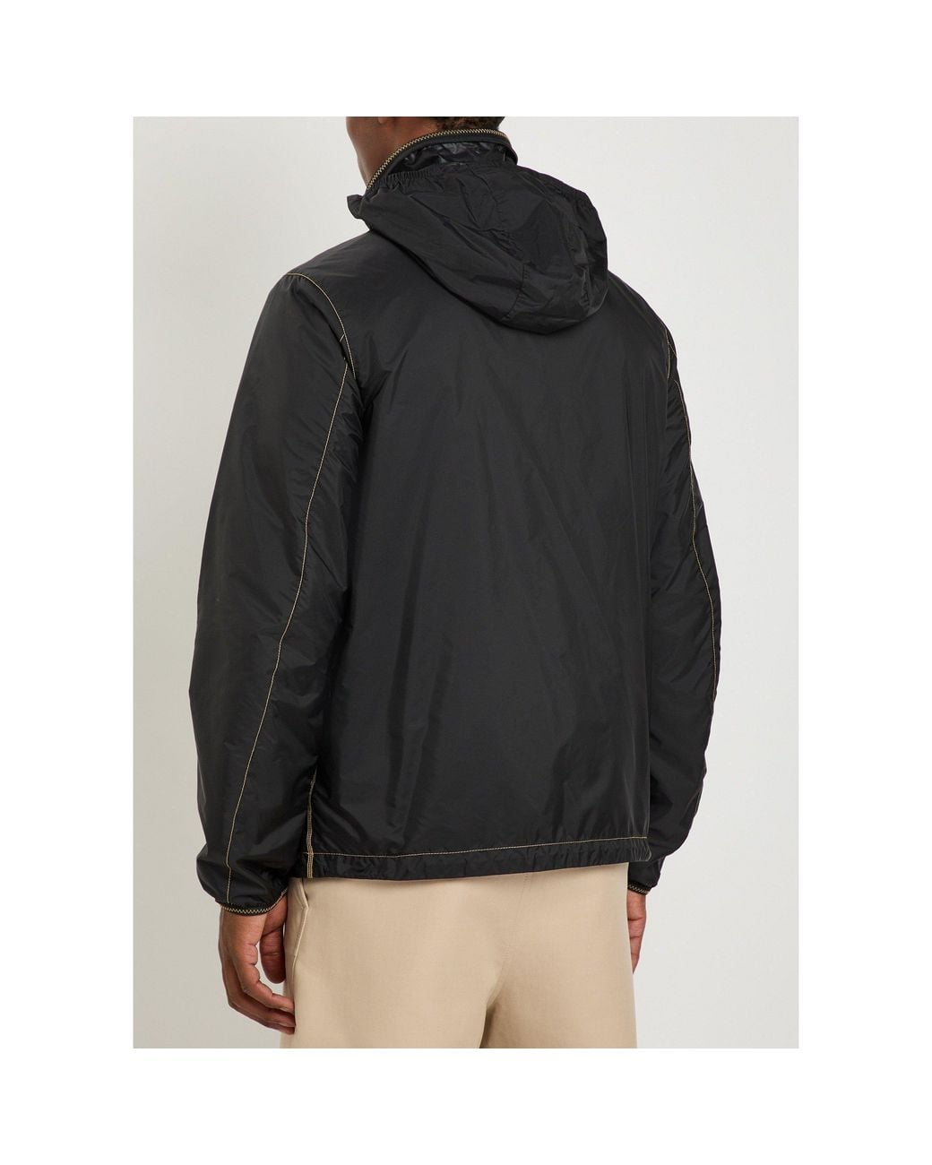 Moncler Black Stand-Collar Nylon Jacket for men