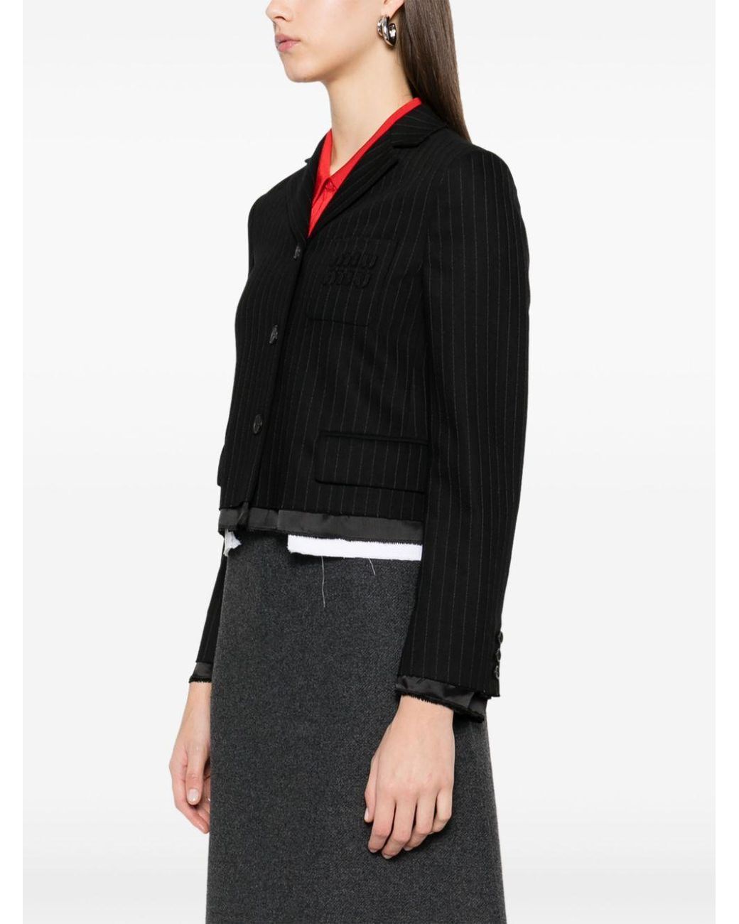 Miu Miu Black Pinstriped Jacket