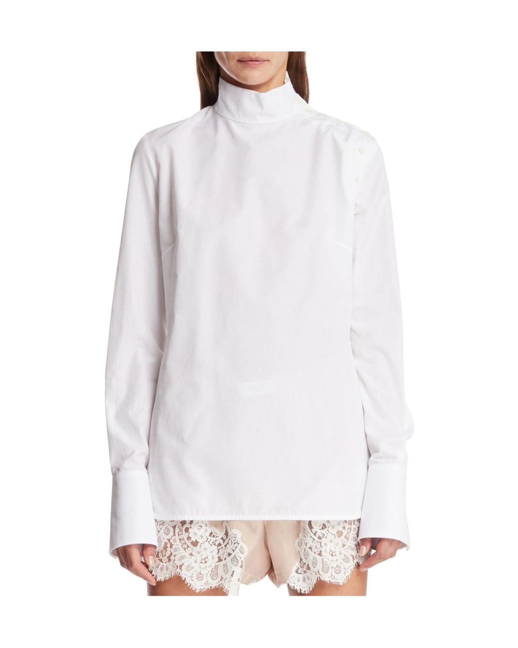 Mugler White ミュグレーのポプリンフェンシングシャツ