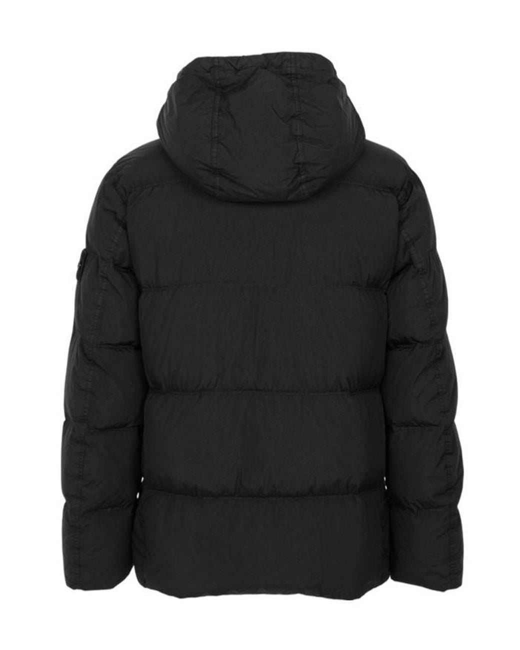 Stone Island Black Compass-Badge High-Neck Jacket for men