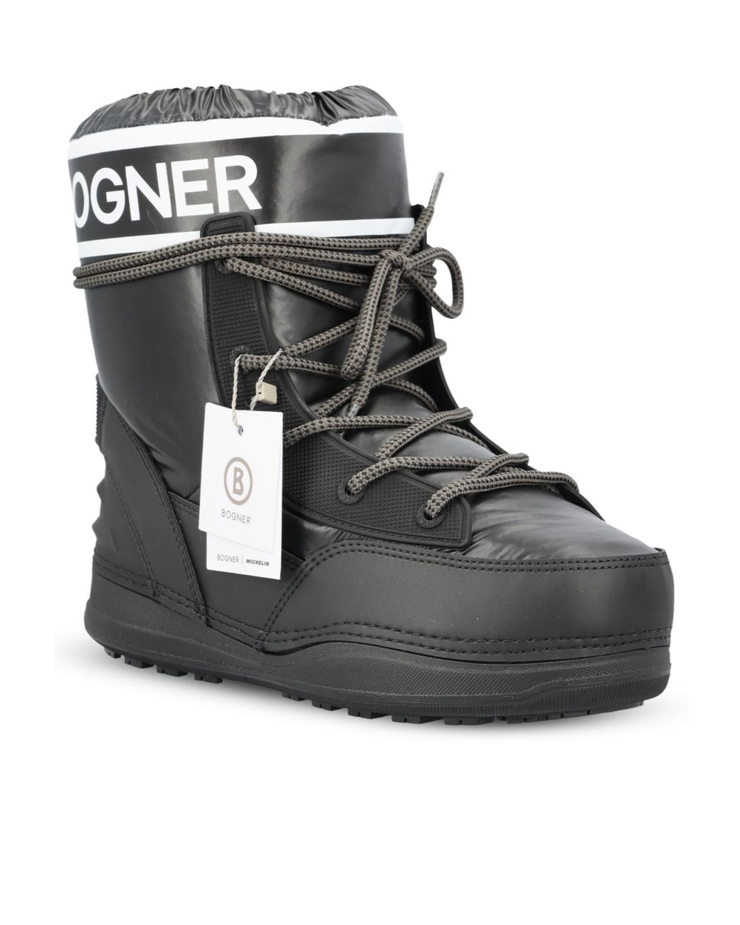Bogner Black Logo Lace-Up Boots