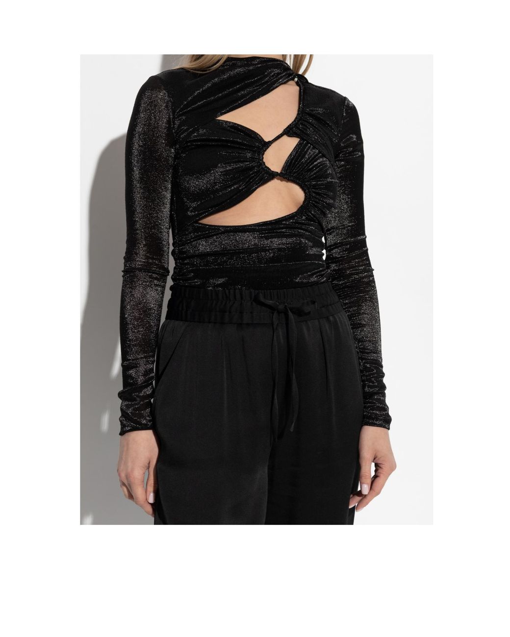 Isabel Marant Black Rose Cut-Out Top