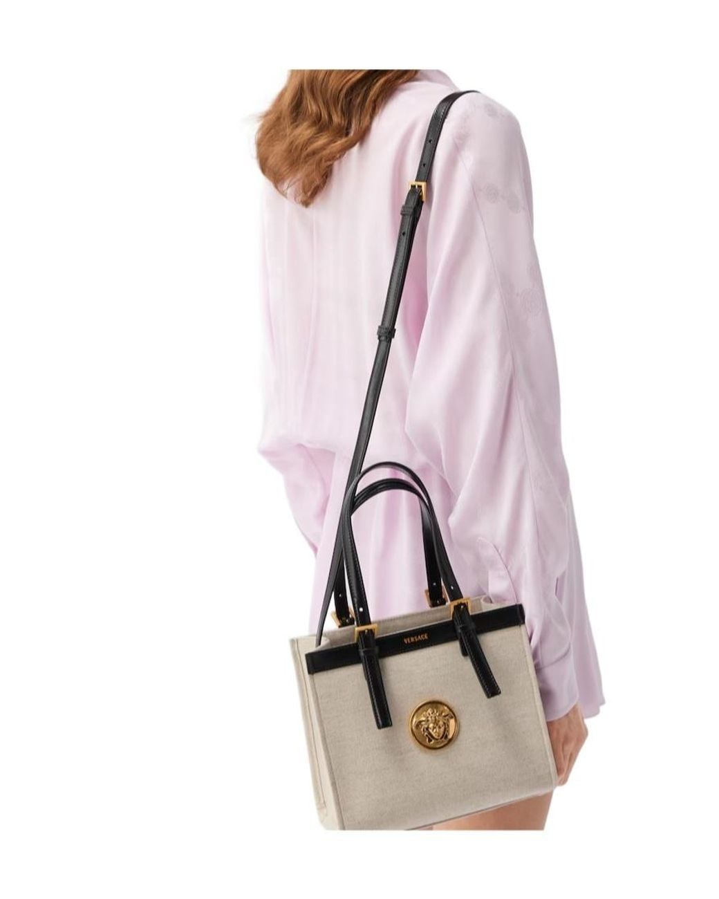 Versace Natural Rivière Mini Canvas Tote