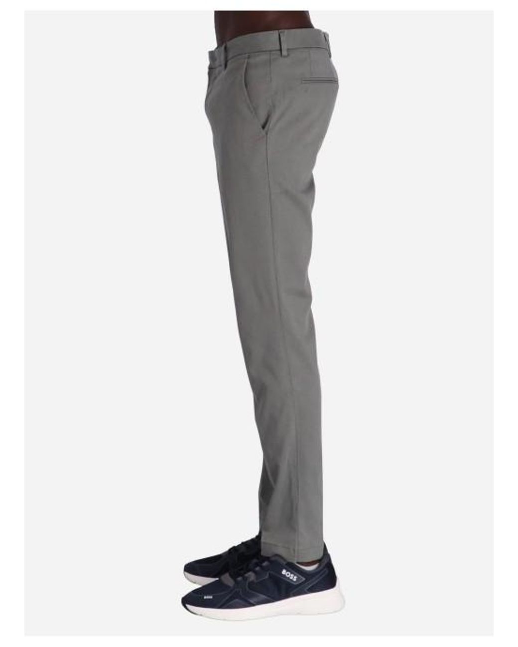 Boss Gray Straight Casual Pants for men