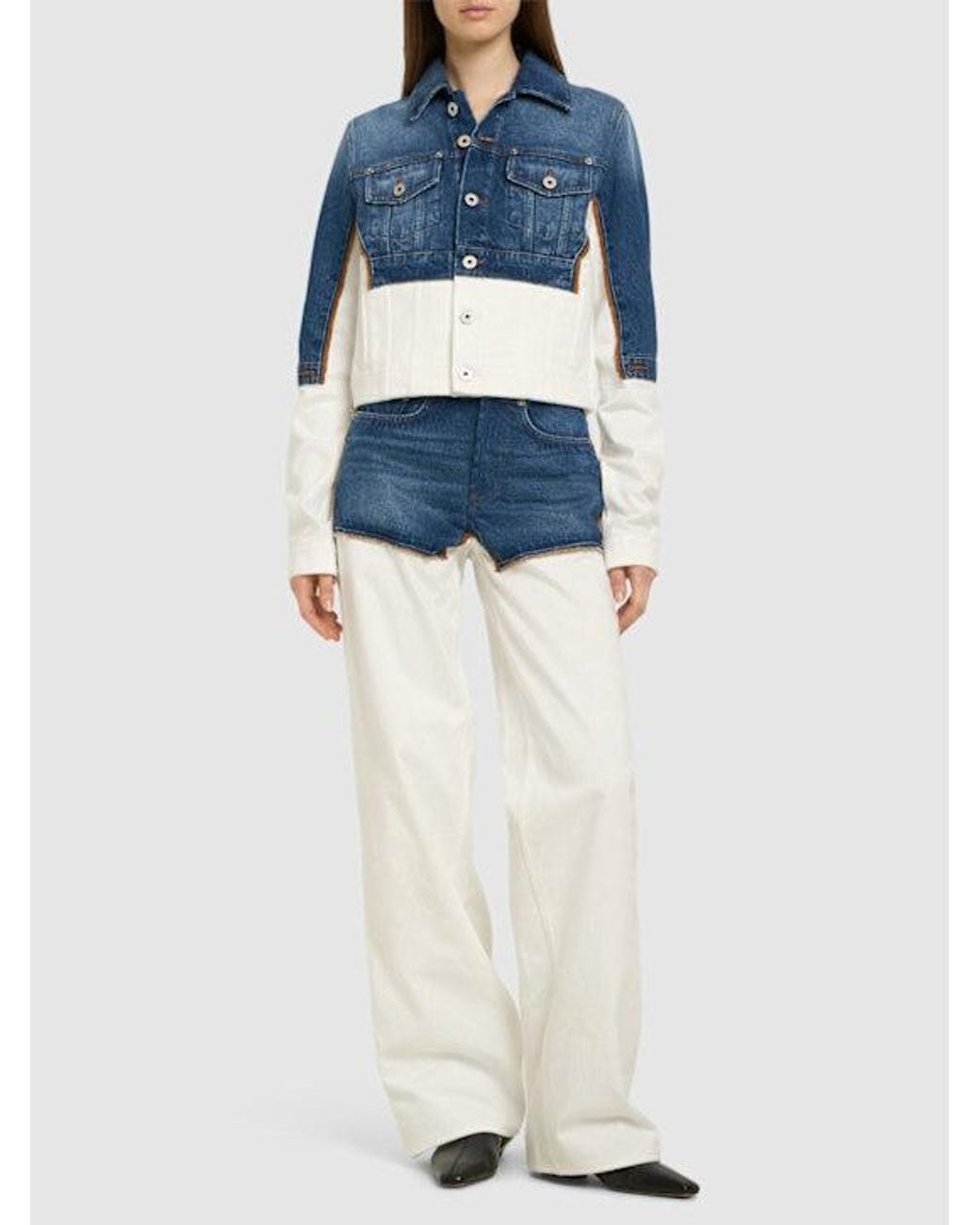 Jean Paul Gaultier Blue Single-Breasted Button-Up Denim Jacket