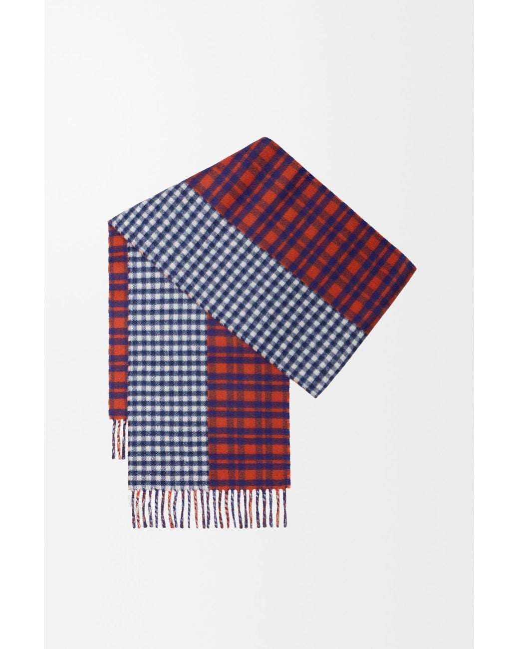 Loewe Red Cosima Von Bonin Checked Fringed Scarf