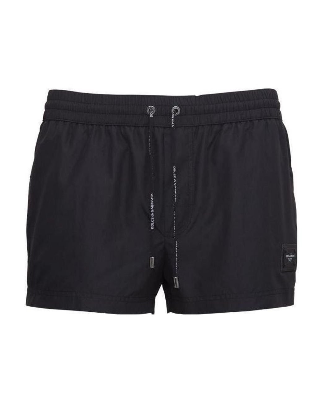 Dolce & Gabbana Blue Logo Patch Swimming Shorts for men