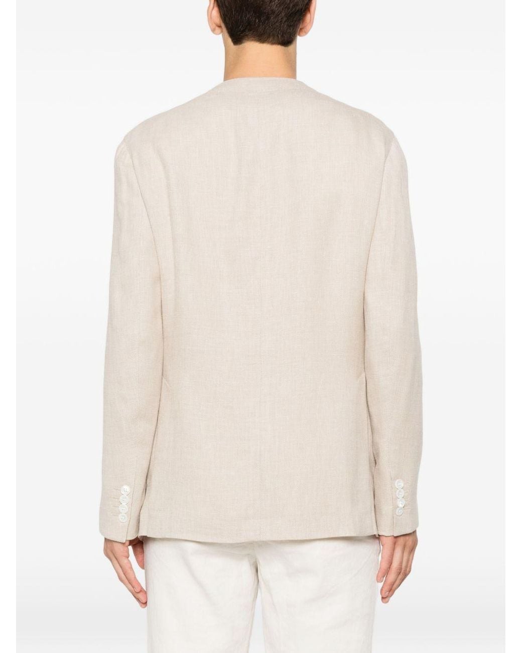Brioni Natural Linen, Wool And Silk Jardigan for men
