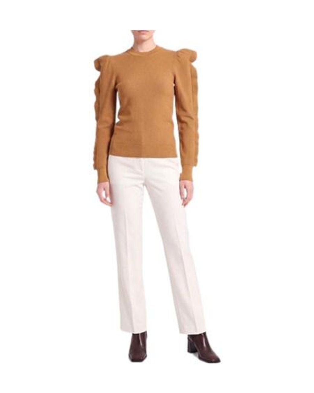 Max Mara Brown Solid-Color Knitted Top