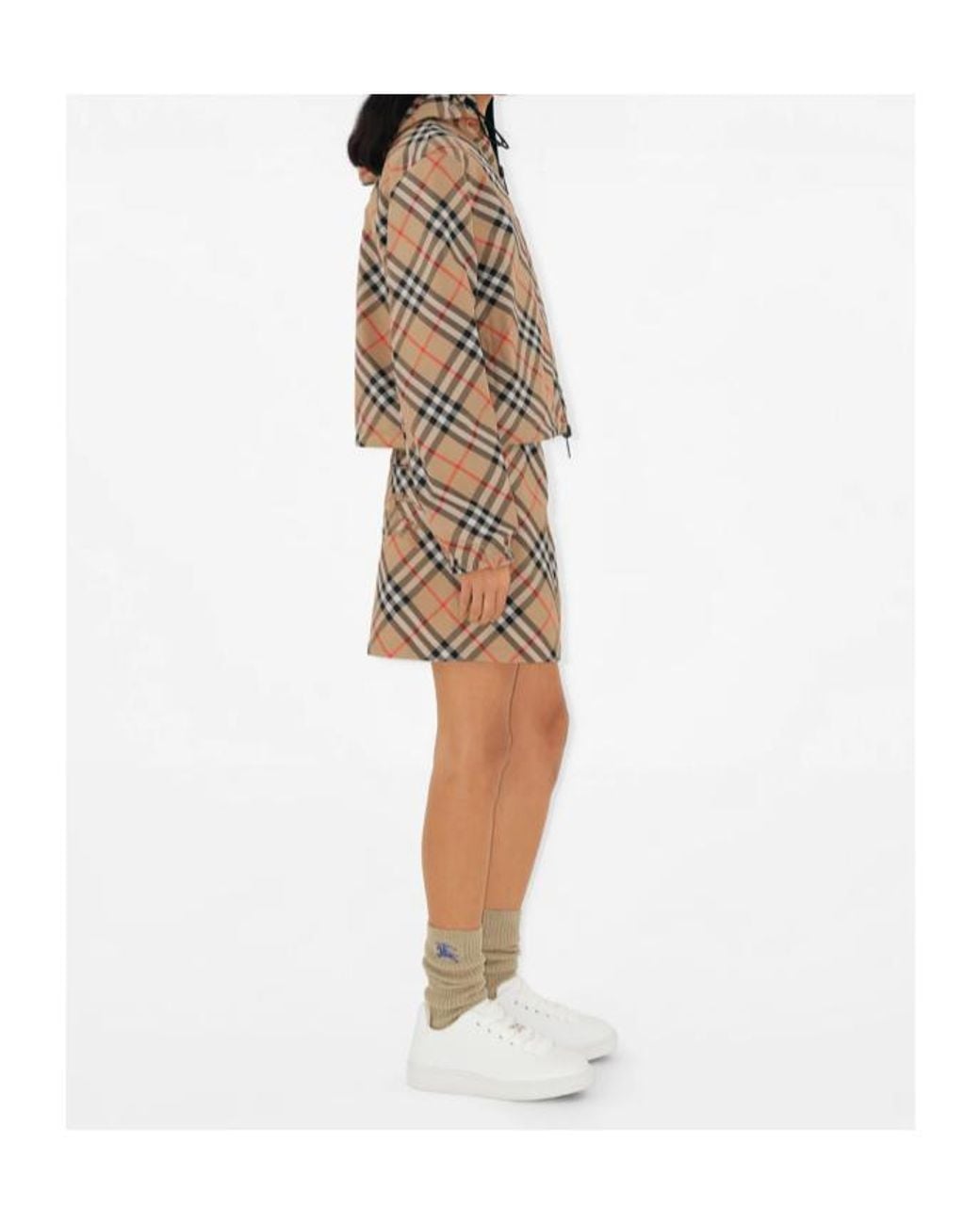 Burberry Metallic Ekd Checked Hooded Reversible Jacket