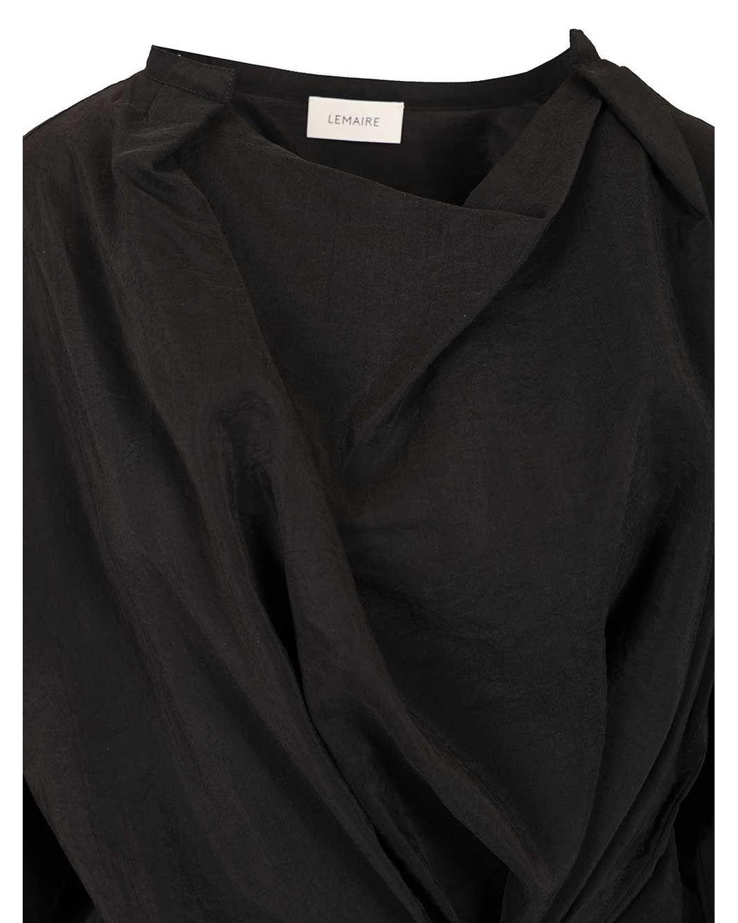 Lemaire Black Long-Sleeved Twisted Top
