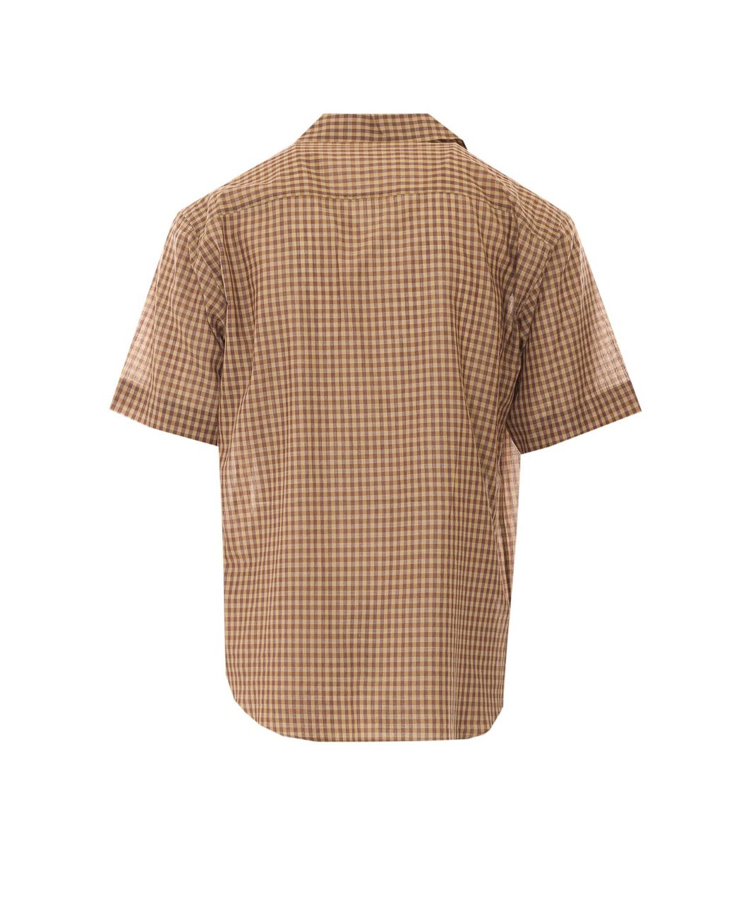 Auralee Brown Gingham-Check Short-Sleeved Shirt for men