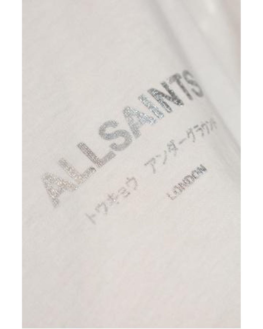 AllSaints White Solid Color Casual T-Shirt