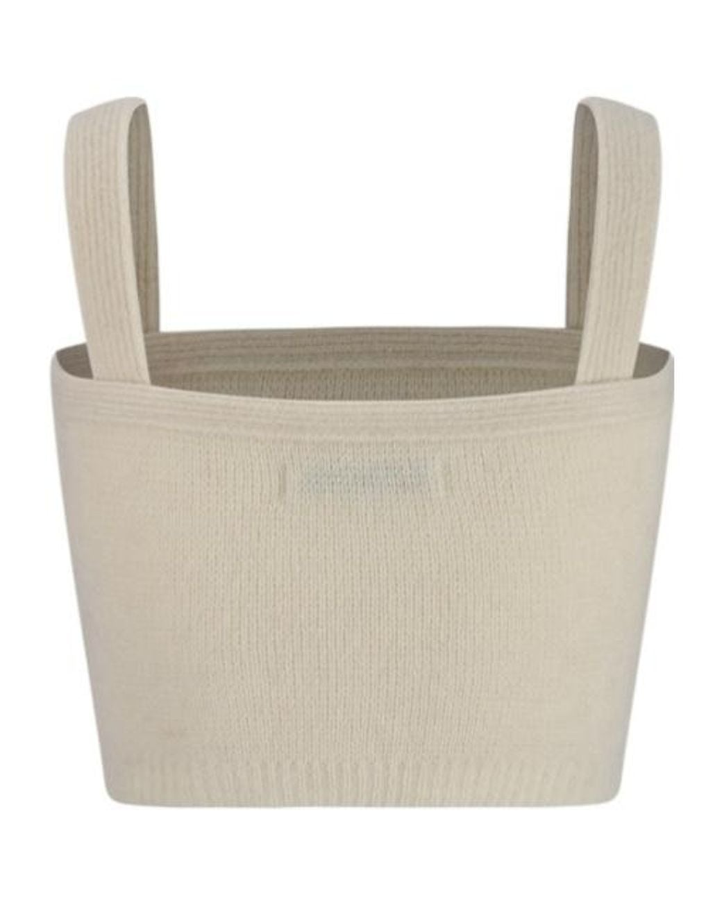 Alessandra Rich Natural Sleeveless Ribbed-Knit Top