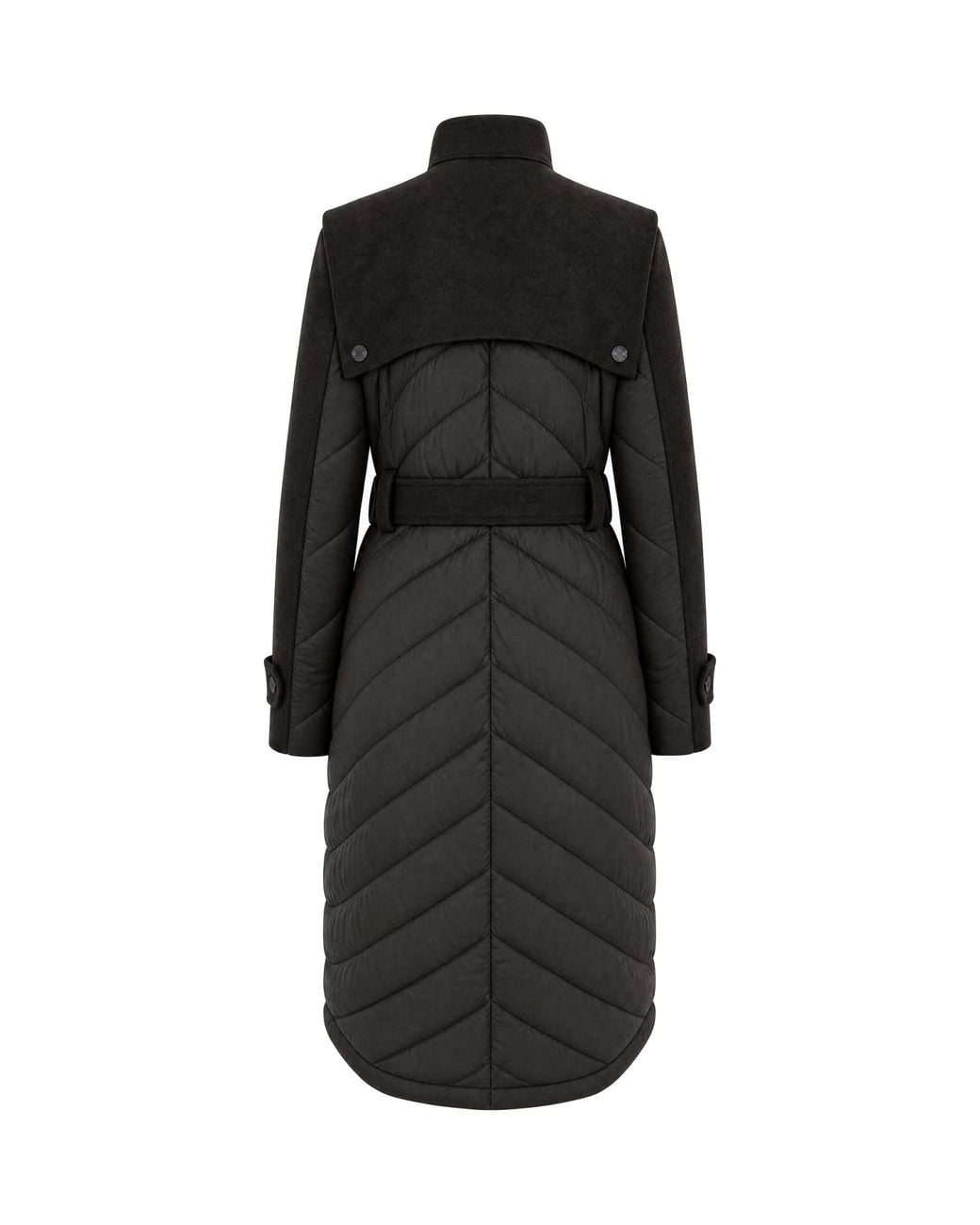 Patrizia Pepe Black Quilted Panelled Coat