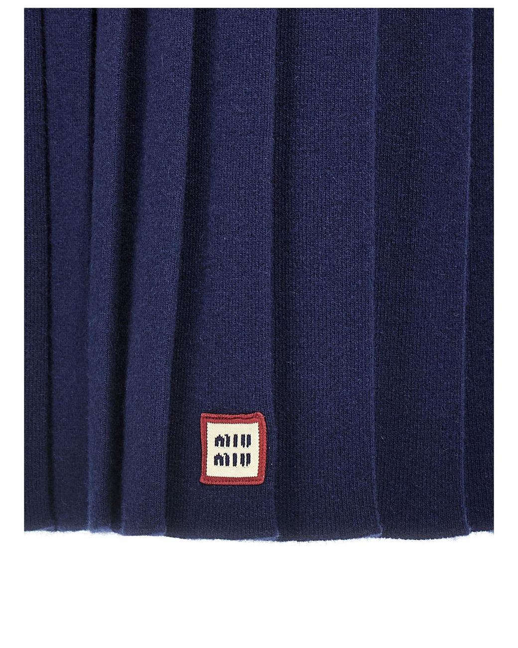 Miu Miu Blue Pleated Mini Skirt