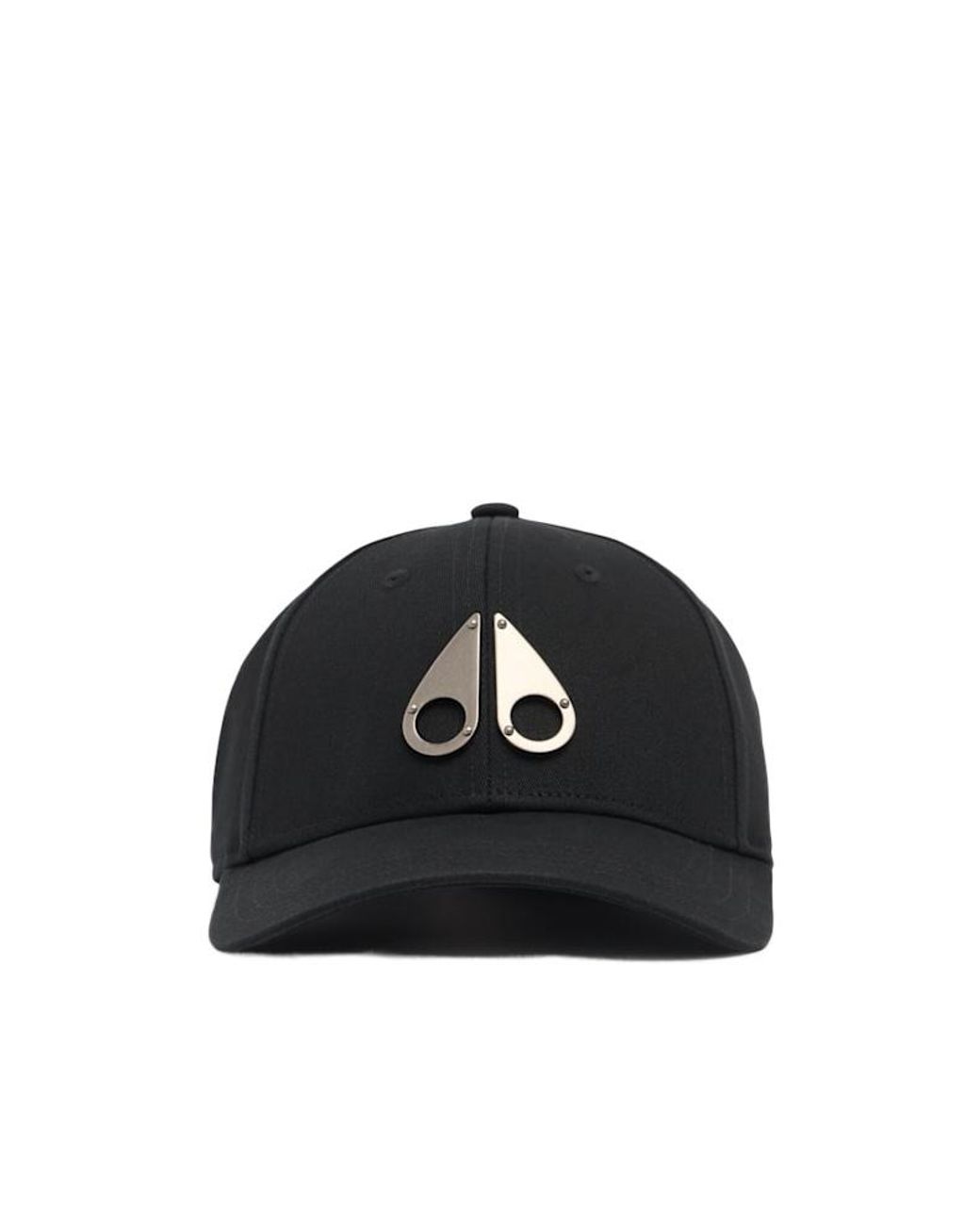 Moose Knuckles Black Logo Cotton Baseball Cap for men