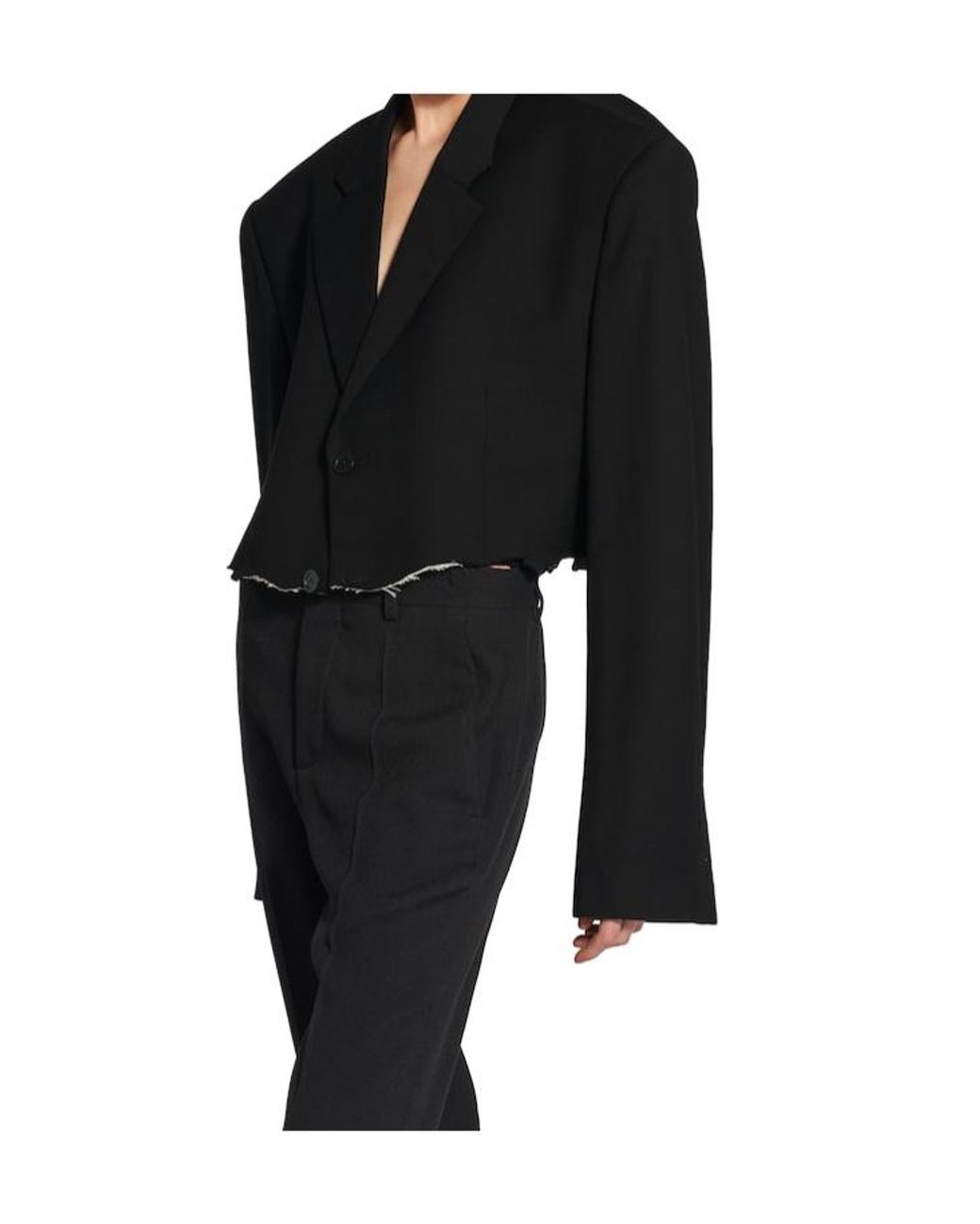 Balenciaga Black Cut-Out Single-Breasted Blazer