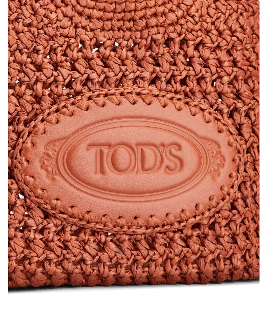 Tod's Red Manici Logo Debossed Tote Bag