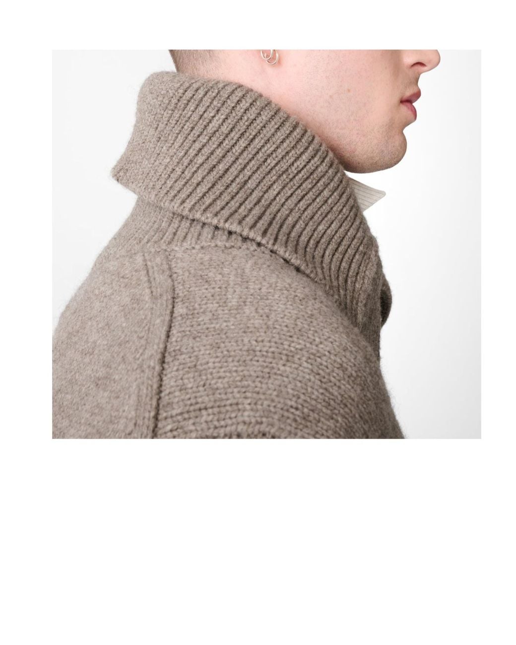 Studio Nicholson Gray Orenas Ribbed Collar Knitted Sweater for men