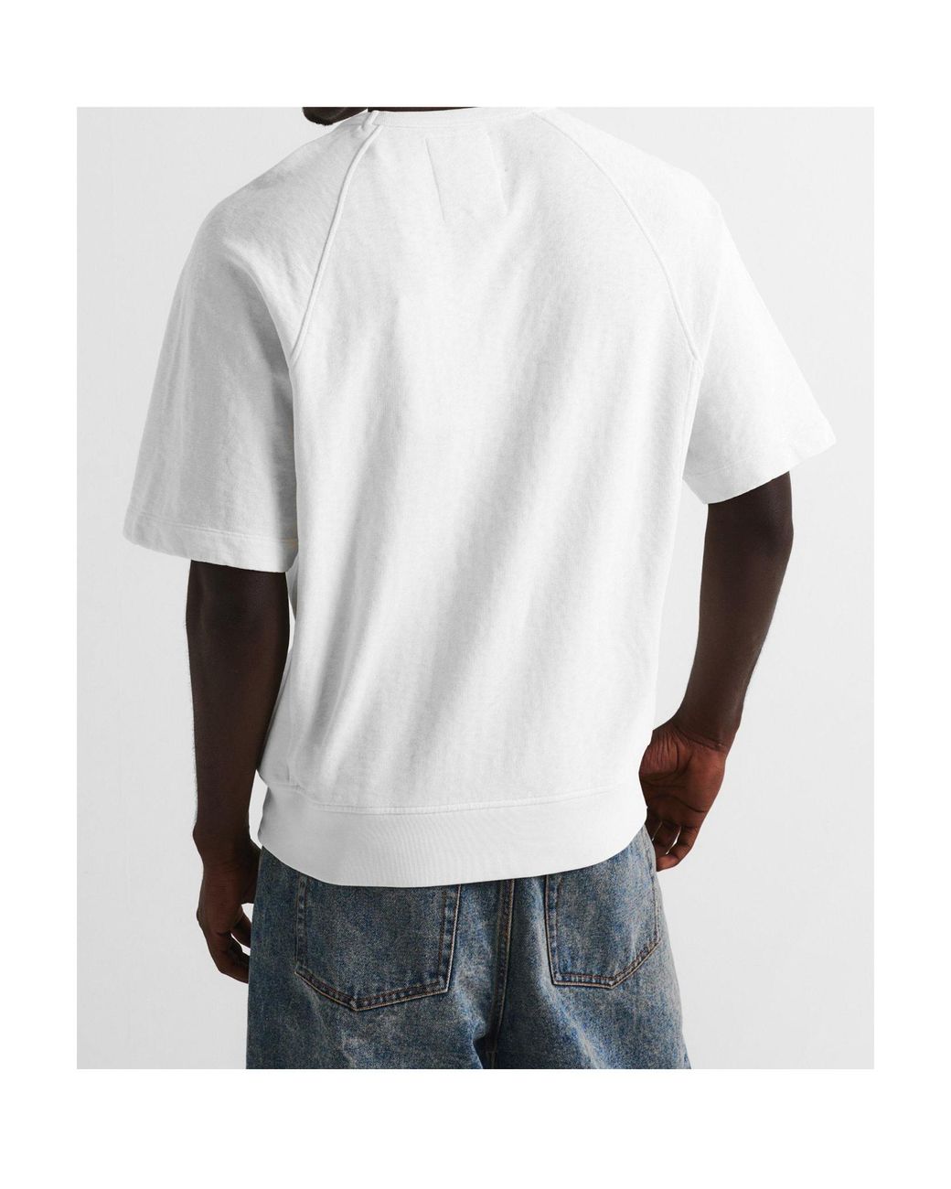 C P Company White Logo Crew Neck T-Shirt for men