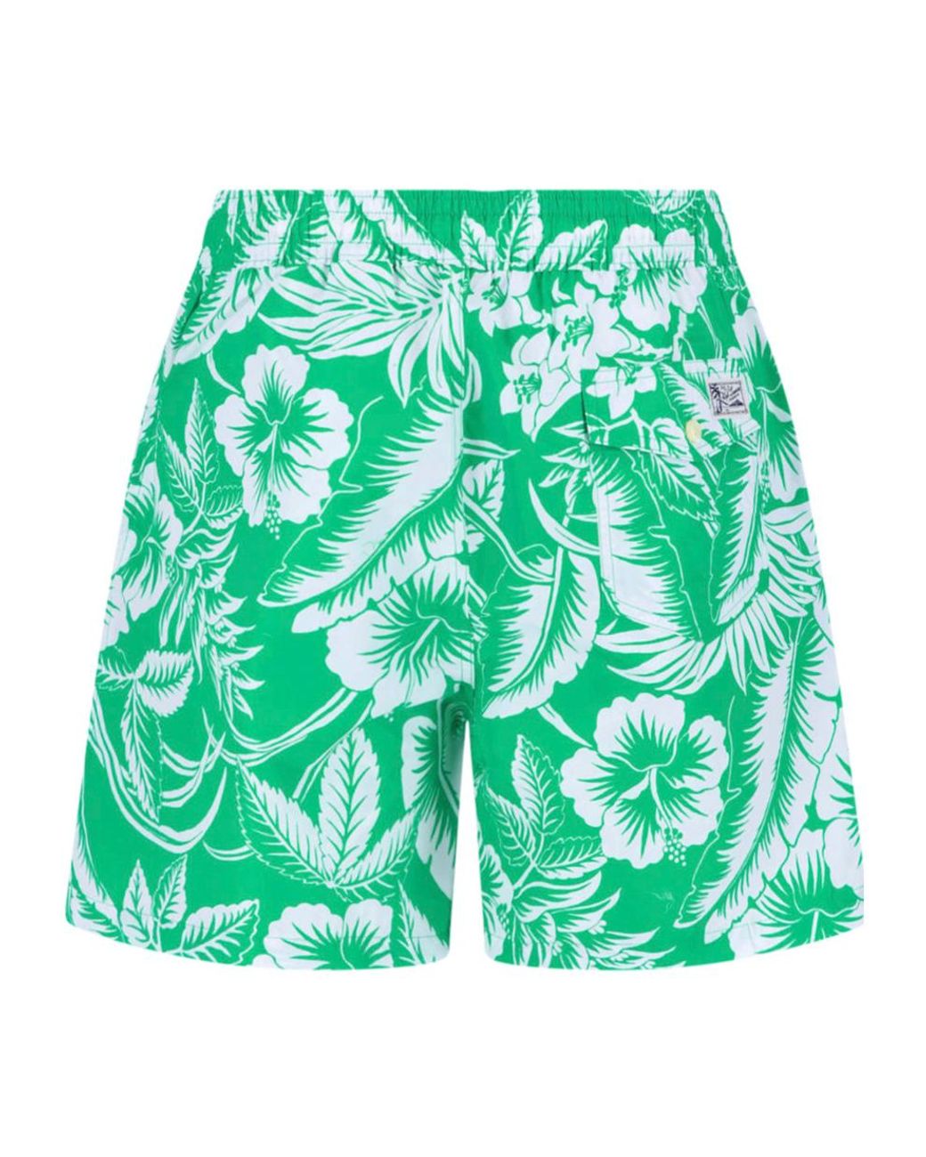 Polo Ralph Lauren Green Floral-Patterned Drawstring Swim Shorts for men