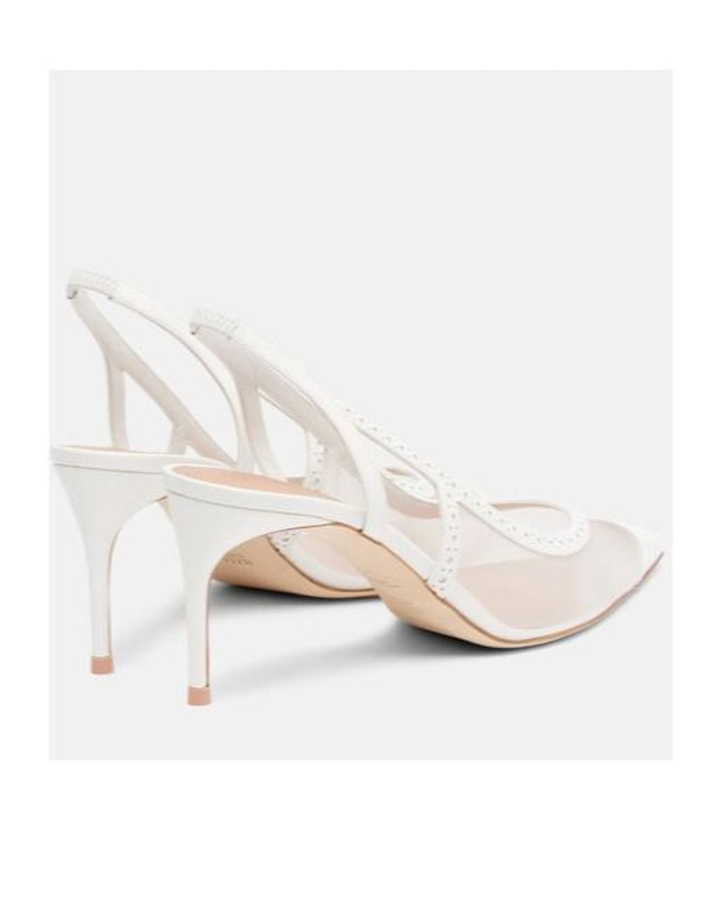 Malone Souliers White Aubrey 70 Mesh Slingback Pumps